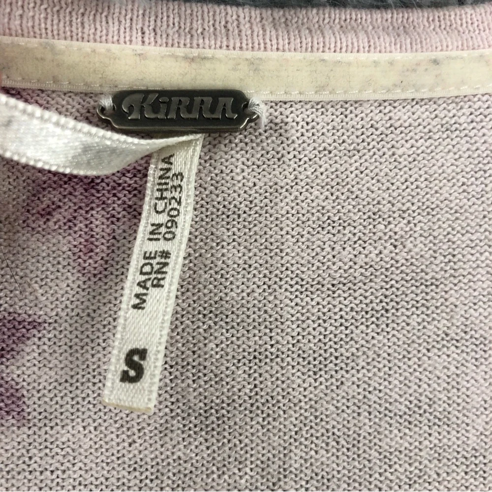 Kirra Sweater Womens XS Cashmere Blend Pink Flower Peplum Lightweight Top